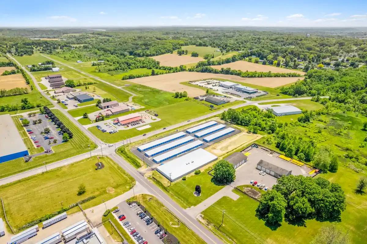 drone view of the storage mall zanesville facility 