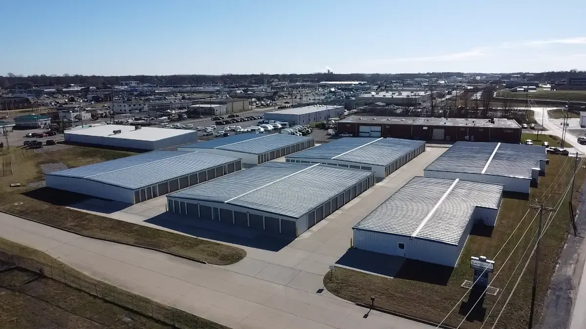 bird eye view of storage facility