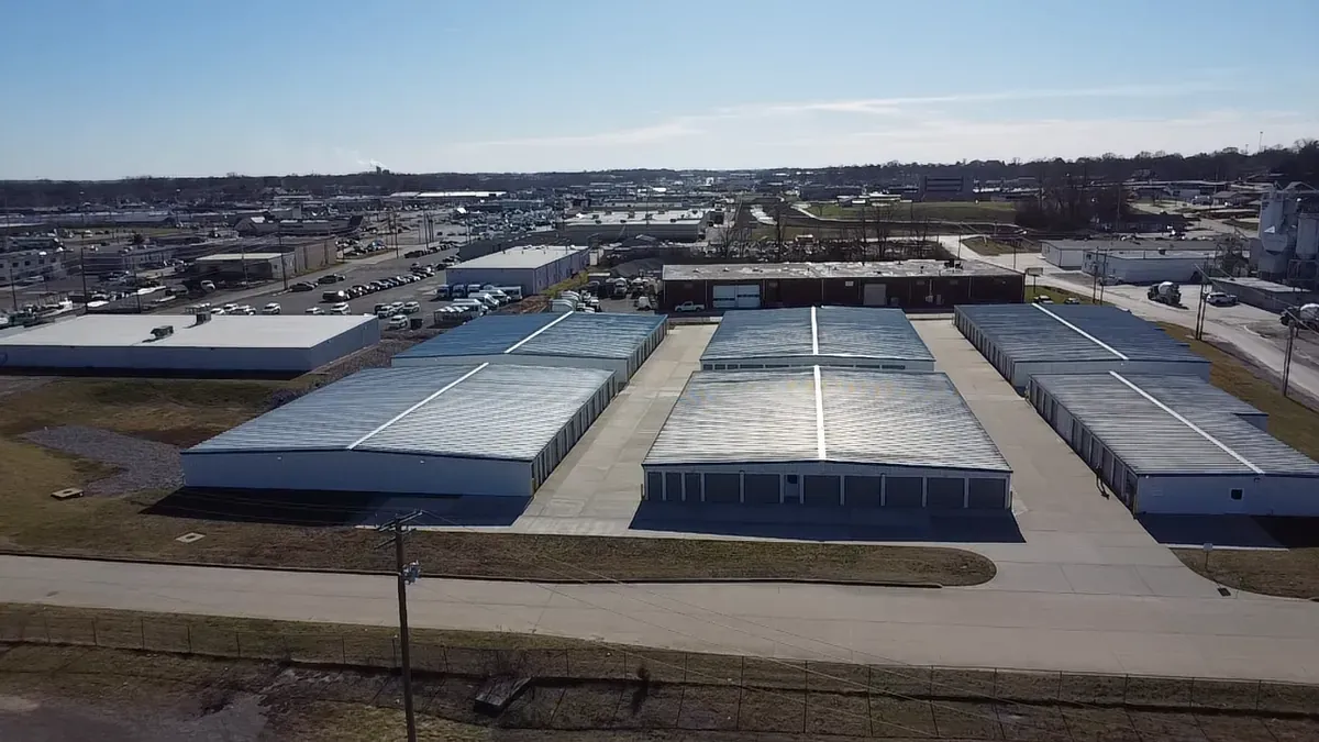 bird eye view of storage facility