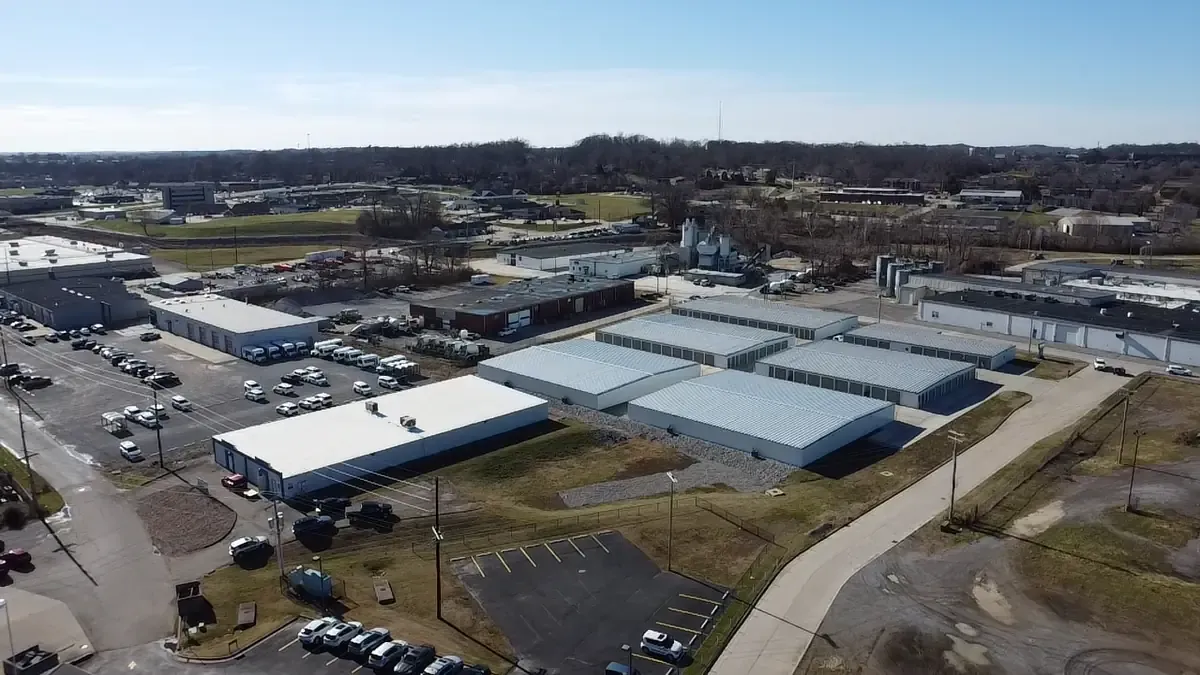 bird eye view of storage facility