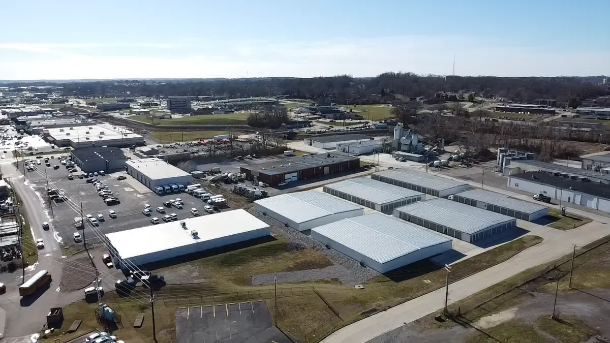 bird eye view of storage facility