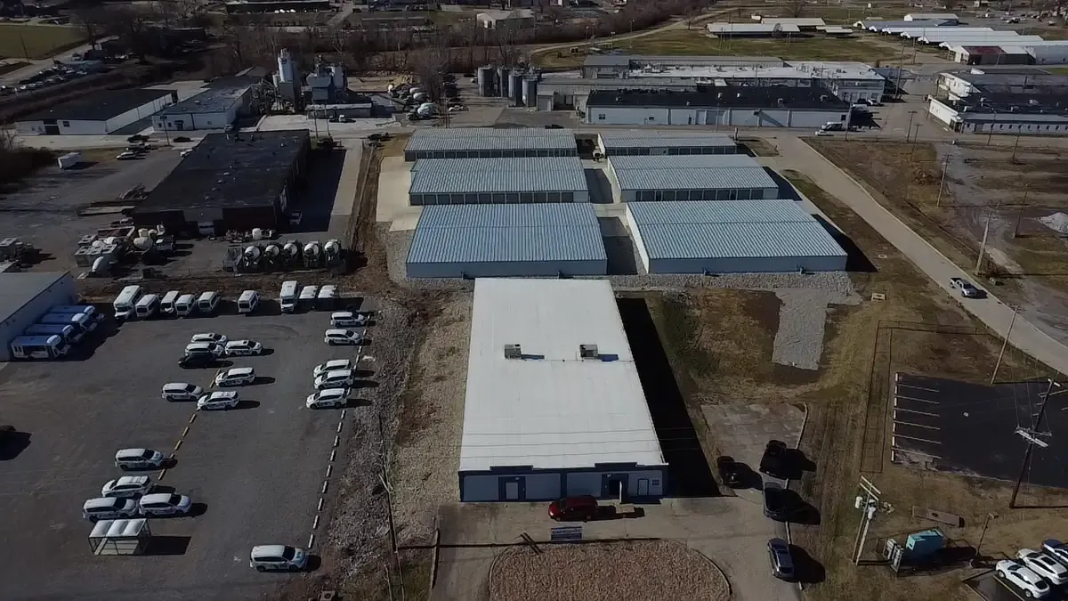 bird eye view of storage facility