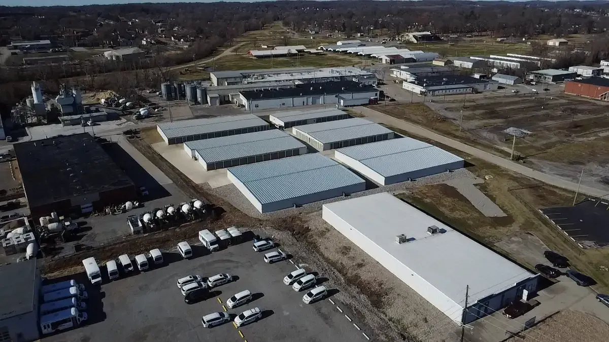 bird eye view of storage facility