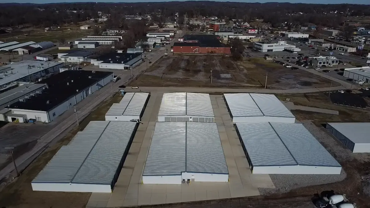 bird eye view of storage facility