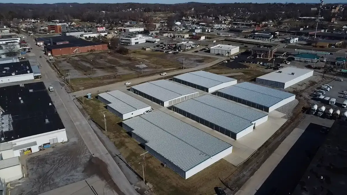 bird eye view of storage facility