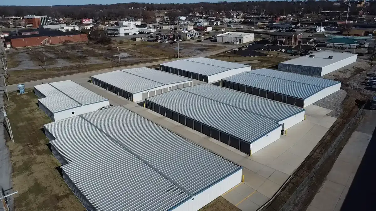 bird eye view of storage facility