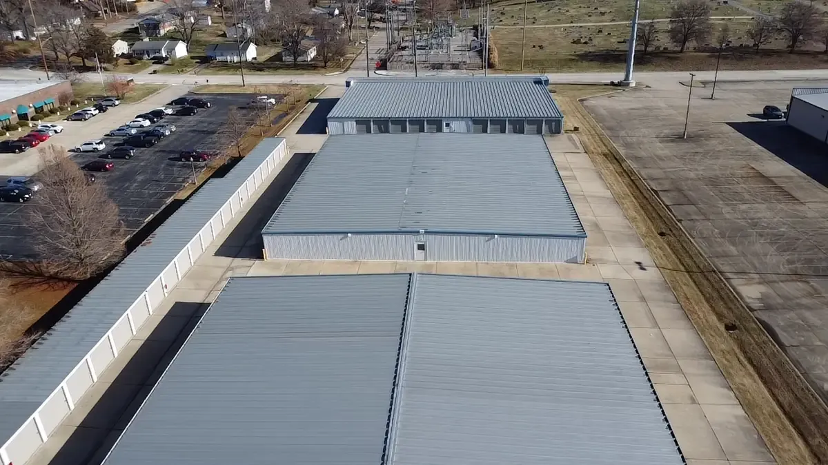 bird eye view of storage facility