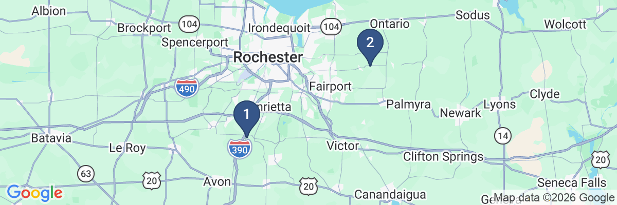 Map showing facility locations