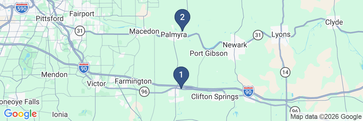 Map showing facility locations