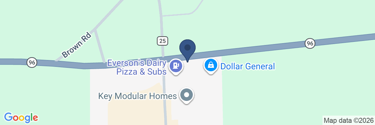 Map showing facility locations