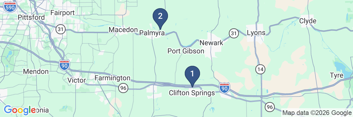 Map showing facility locations