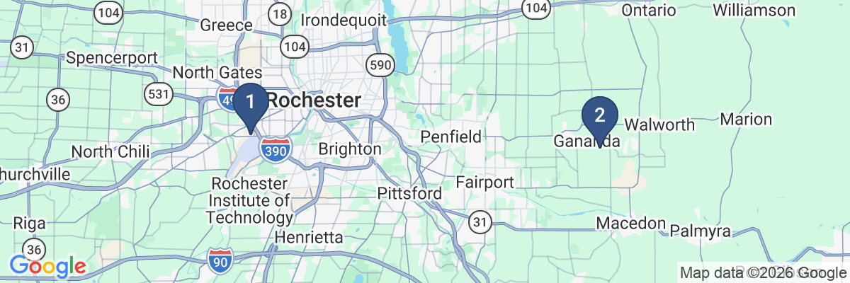 Map showing facility locations