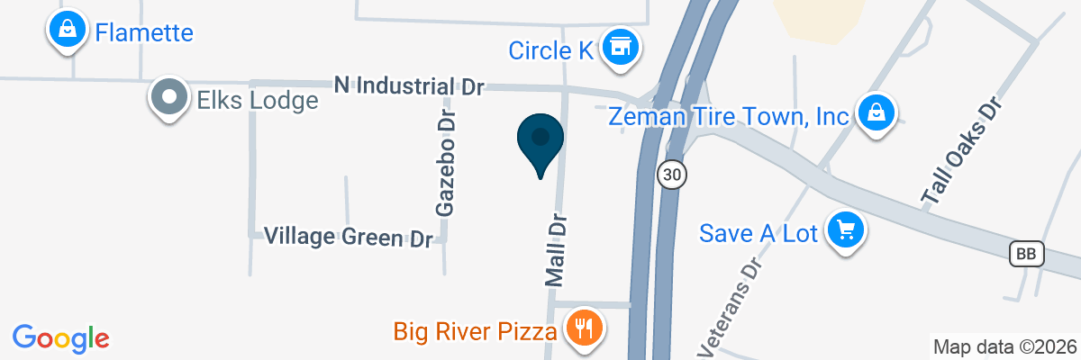 Map showing facility locations