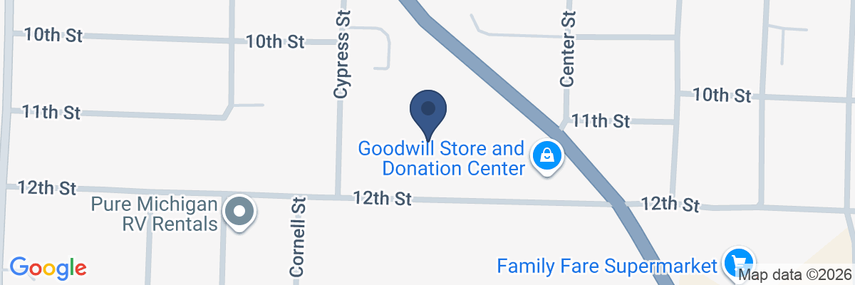 Map showing facility locations