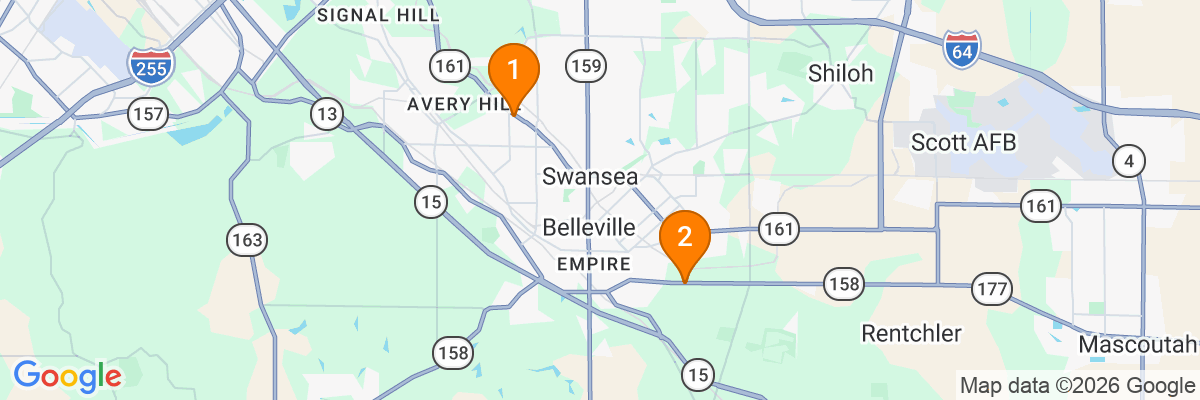 Map showing facility locations