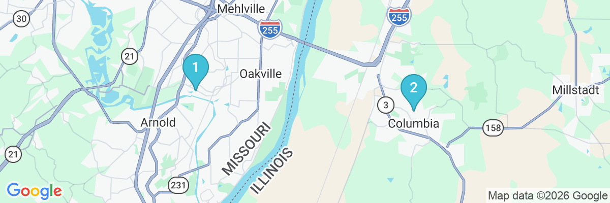 Map showing facility locations