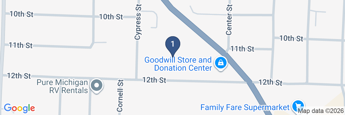 Map showing facility locations