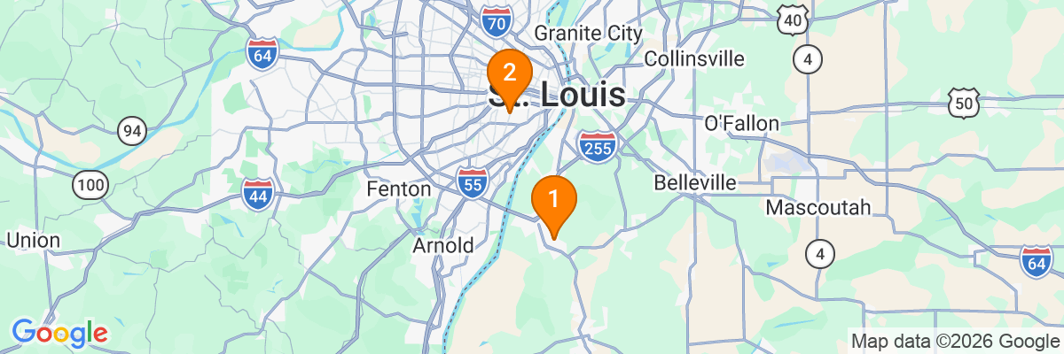 Map showing facility locations