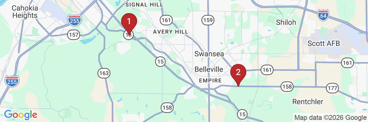 Map showing facility locations