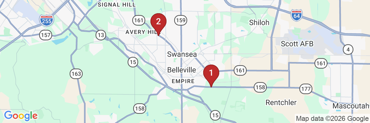 Map showing facility locations