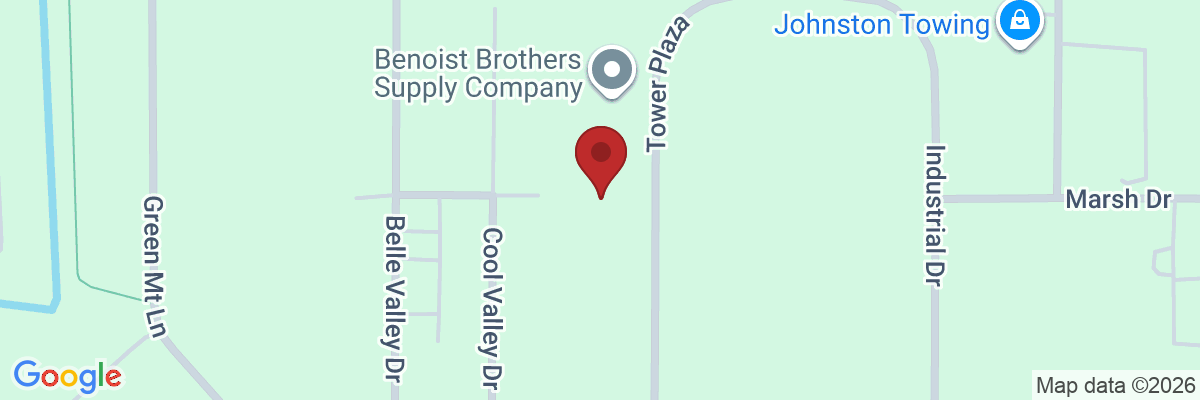 Map showing facility locations