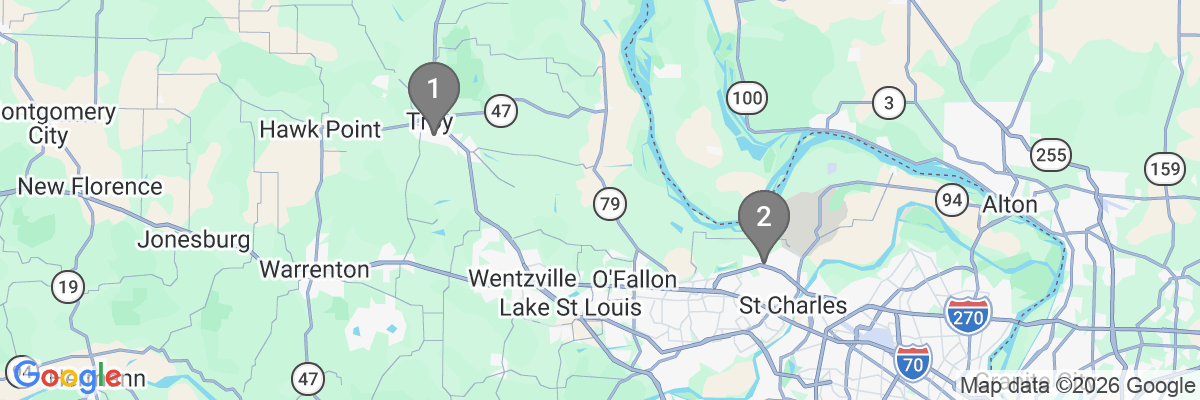 Map showing facility locations