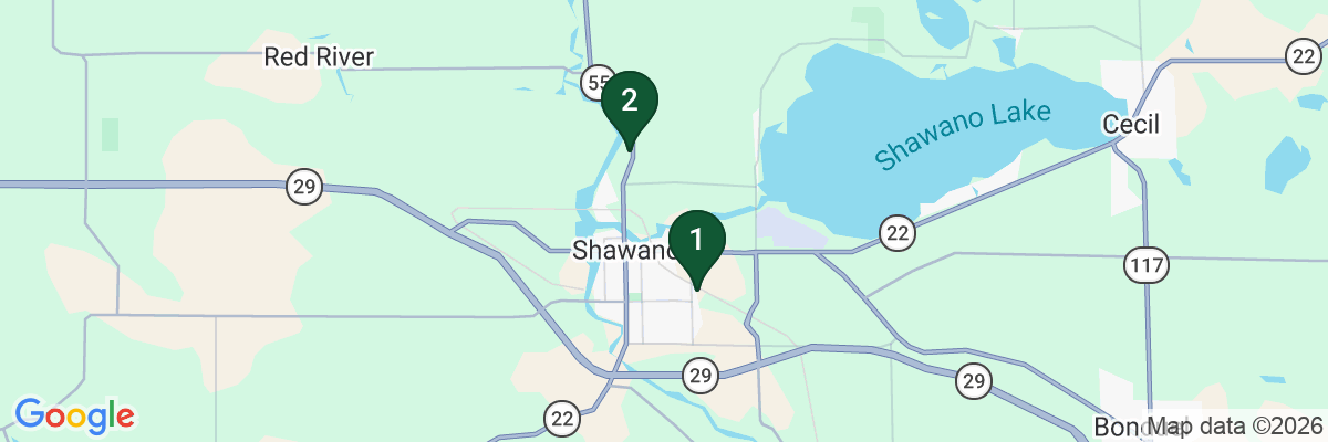 Map showing facility locations