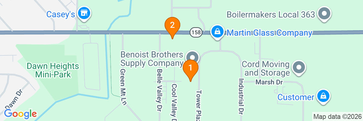 Map showing facility locations