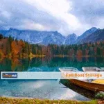 boats, water, fall, lake, river, canoe, movement, leaves, trees