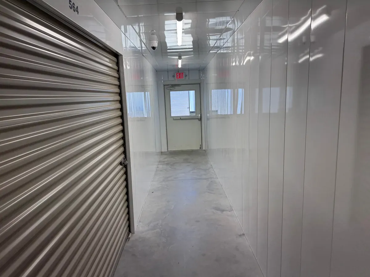 Interior hallway of a storage facility