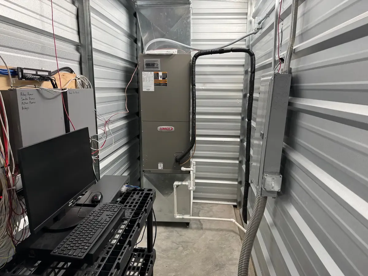 Interior of a storage unit inside of a storage facility